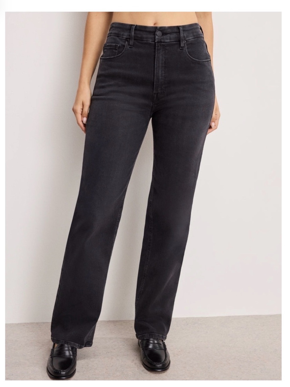 Good American Soft Tech Good True Straight Jeans
